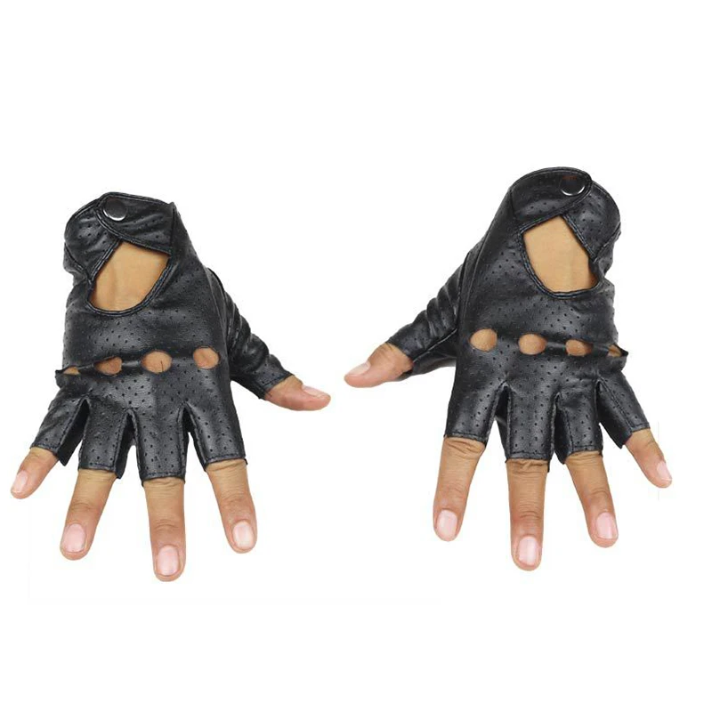 Longkeader, модные черные женские перчатки из искусственной кожи с полупальцами, для вождения, шоу, в стиле панк, джаз, без пальцев, перчатки для женщин, Luva Guantes G222