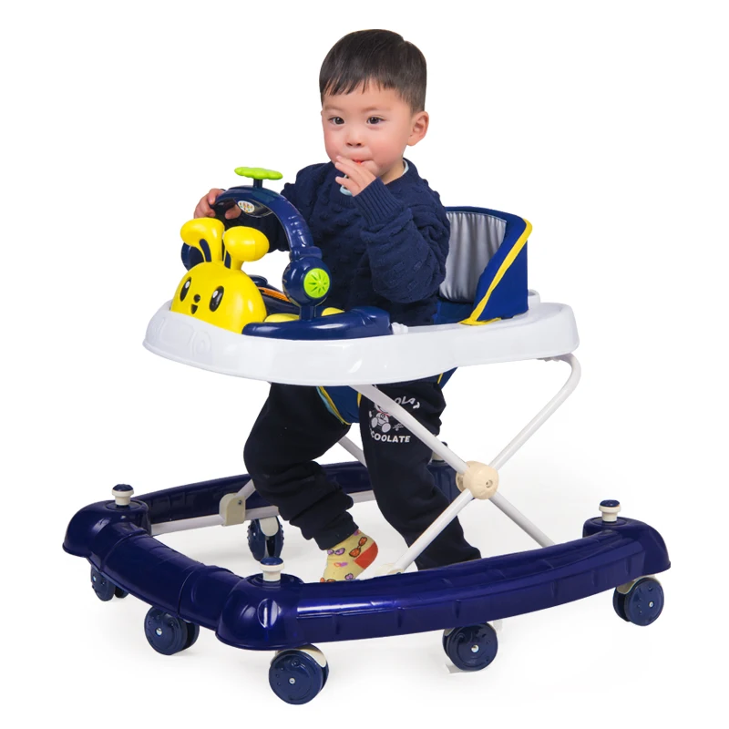 

Baby Student Step carts 6/7-18 Months Multi Function stroller With Music Anti Rollover Folding Hand Push cart