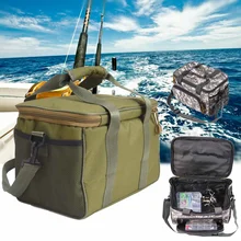Зеленая водонепроницаемая рыболовная сумка большой емкости многофункциональная приманка рыболовные снасти пакет наружные Наплечные сумки холщовые рыболовные снасти