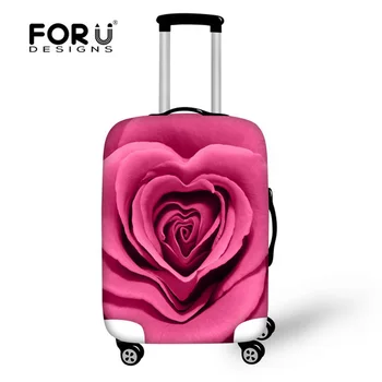 

FORUDESIGNS New Fashion Travel Luggage Cover Colorful 3D Rose Flower Women Suitcase Protect Covers Thick Elastic Covers For Case