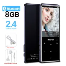 MP3 плеер с Bluetooth 4,1 сенсорная кнопка с 2,4-дюймовый изогнутый экран 16 Гб портативный без потерь цифровой аудиоплеер с FM радио
