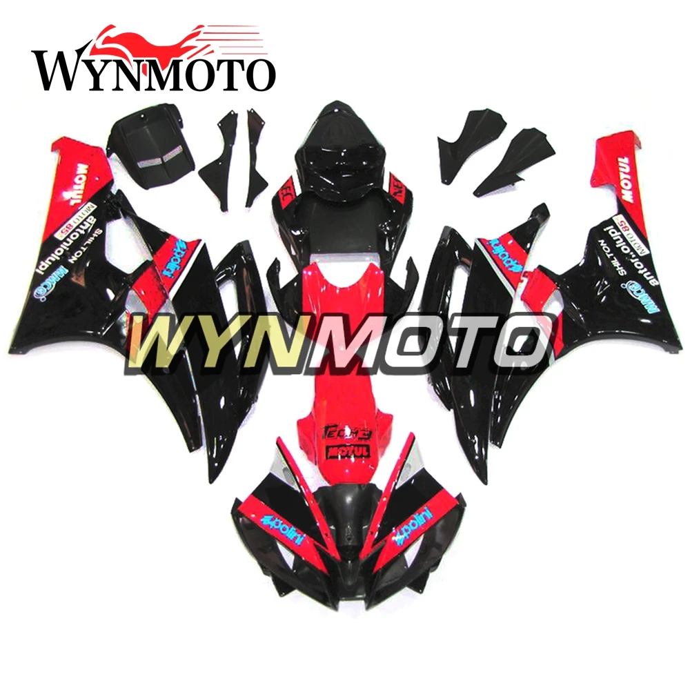 

Complete ABS Injection Plastics Fairings For Yamaha YZF R6 Year 2006 2007 06 07 Motorcycle Fairing Kit Gloss Black Red Bodywork