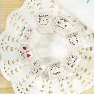 

1set/lot NEW emotion stamp gift set DIY funny work stamps set kawaii DIY stationery zakka school supplies (ss-299)