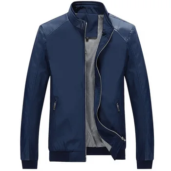 

Spring new youth jacket men's thin section Korean Slim PU leather stitching leisure trend spring clothes Black wine red
