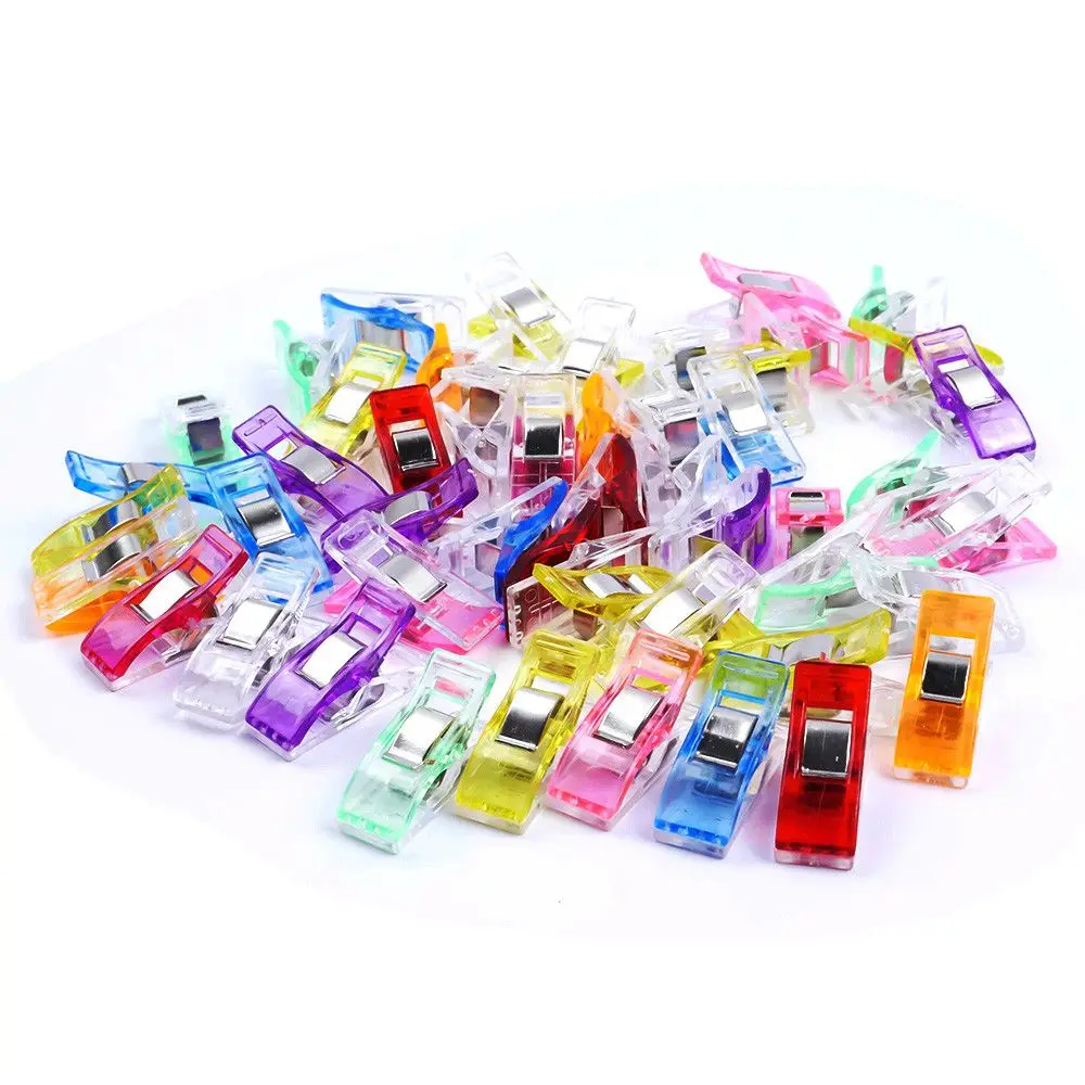 DIY Patchwork multi colour Plastic Wonder Clips Holder For Fabric Quilting Craft Sewing Knitting