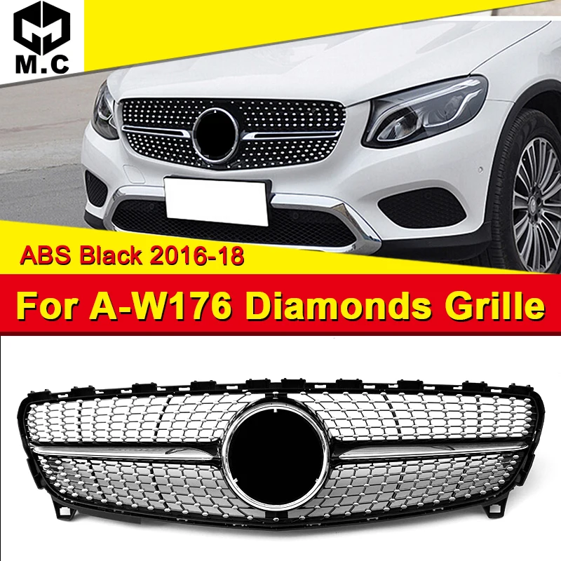 Подходит для merceesmb W176 решетка гриля с бриллиантами Спортивная A45AMG look A-Class A180 A200 A250