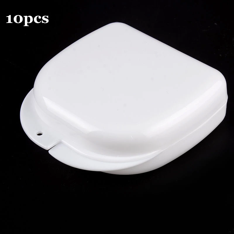 10pcs Small Стоматологический ортодонтический фиксатор протез мундгард ящик для хранения Grinigh футляр для зубных протезов белый большой и маленький - Цвет: 10pcs Small