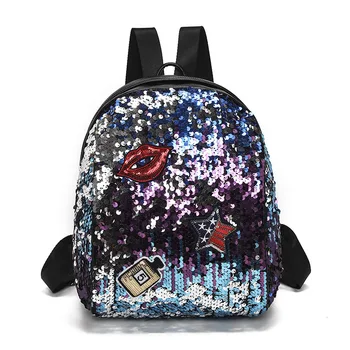 

2018 New Pattern Paillette Both Shoulders Package Ma'am Korean Dual Purpose Single Fashion Light Tourism Shell Small Backpack
