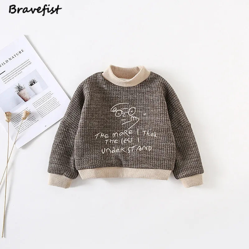 

Thread Embroidery Cotton Baby Boys Girls Hoodies Pullover Round Neck Winter Children Clothes Long Sleeve Infant Sweatshirts