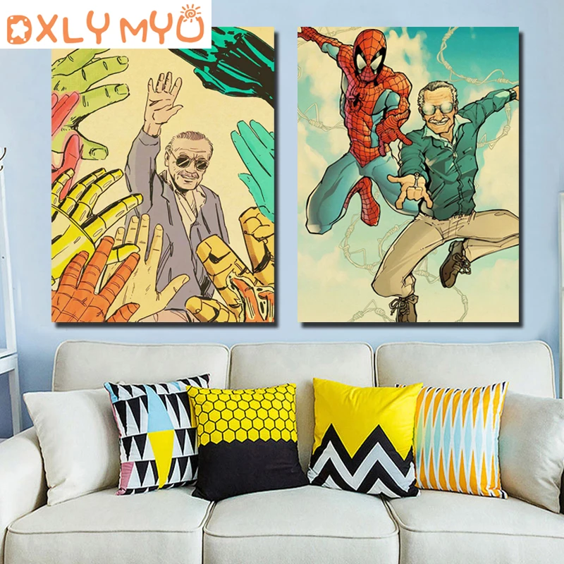 

Full 5D DIY Diamond Embroidery Father Stan Lee Poster Superhero Diamond Painting Cross Stitch Square Drill Mosaic Decor