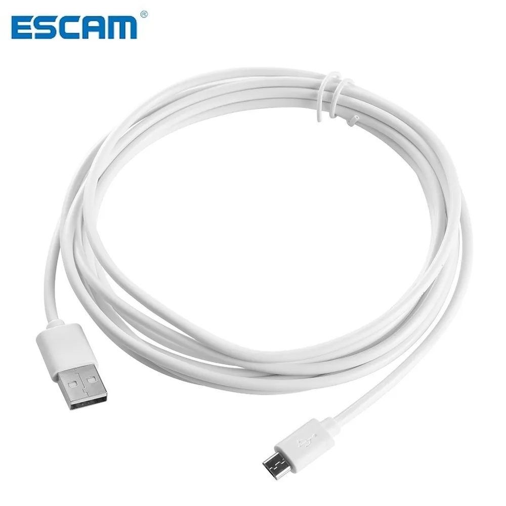 USB кабель питания ESCAM 3 м для интеллектуальной IP Wi Fi камеры (только черный