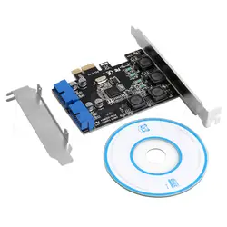 1 компл. 2 порта 19Pin USB 3,0 карта PCI-e для внутренних 20Pin портов мужской PCI Express адаптер Высокая скорость новый