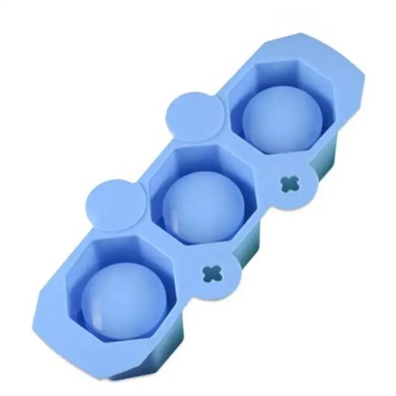 3 отверстия силиконовые формы для бетона керамическая глина для поделок литья бетона пресс-форма в виде чашечки цветочный горшок ваза лоток для льда самодельный лед плесень - Цвет: Синий