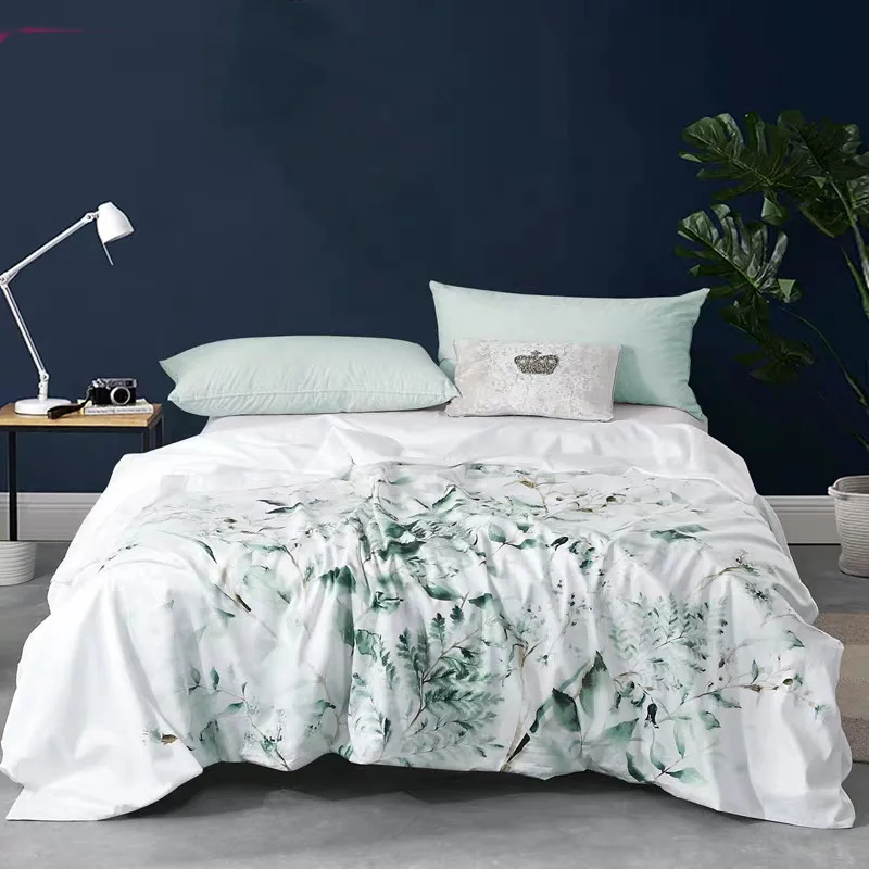 

1 pc Summer Ice Silk Quilt Ultra-thin Air Condition Coverlets Full Cotton Satin Bedspread Healthy Reactive Dyes Blanket