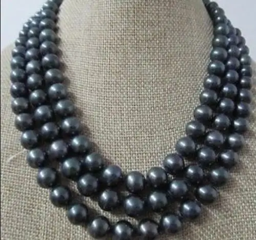 

Free Shipping >> 50 INCH AAA 9-10MM SOUTH SEA BLACK PEARL NECKLACE 14K GOLD CLASP
