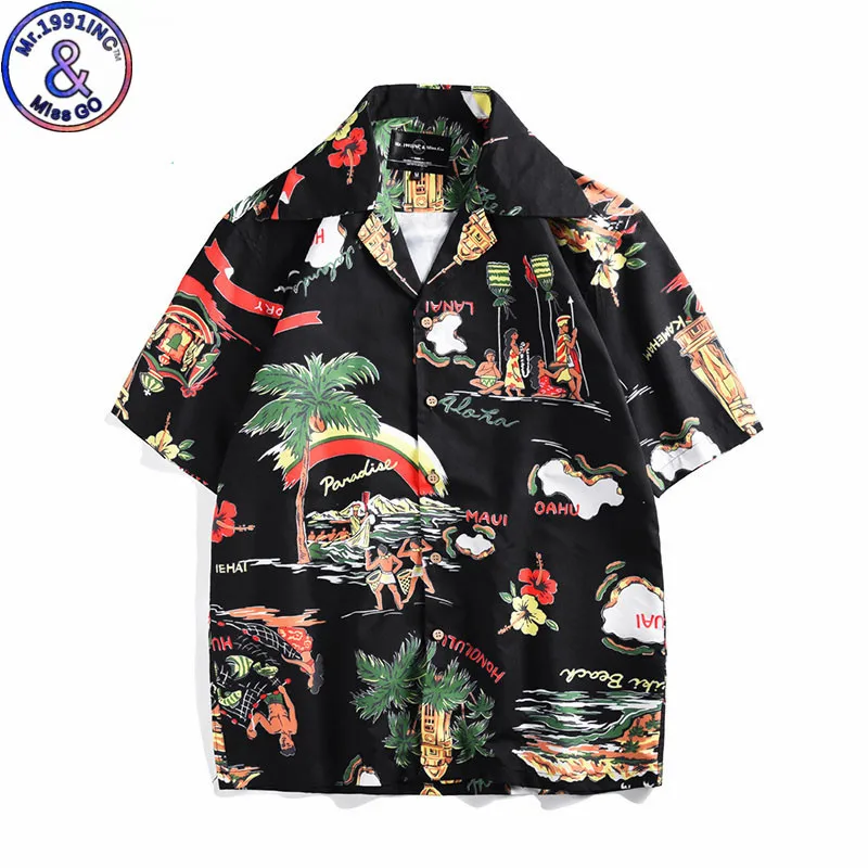 

Harajuku Style 3D Floral Print Mens Summer Shirts Short Sleeve Casual Shirts Hawaii Shirts Male Hip Hop Tops Tees Streetwear