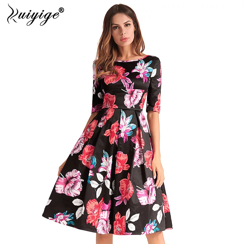 

Ruiyige Print Floral Summer Women Dress Backless High Waist Invisible Zipper Sexy Dresses Tunic Black Daiting Travel Vestidos