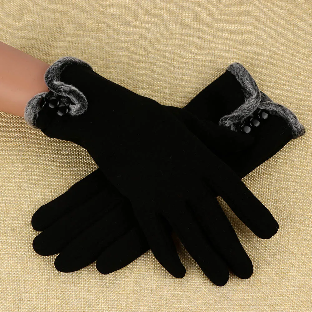

Women Winter Gloves Cashmere Keep Warm Touch Screen Fleece tactical gloves Thick Driving Full Finger Faux Rabbit Fur Gloves 2019