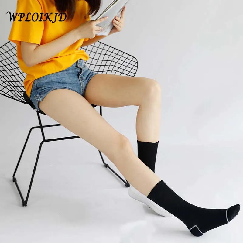

[WPLOIKJD]New Trend Fashion Cotton Happy Women Socks Creative Casual Simple Streetwear Funny Socks Harajuku Sokken Skarpetki