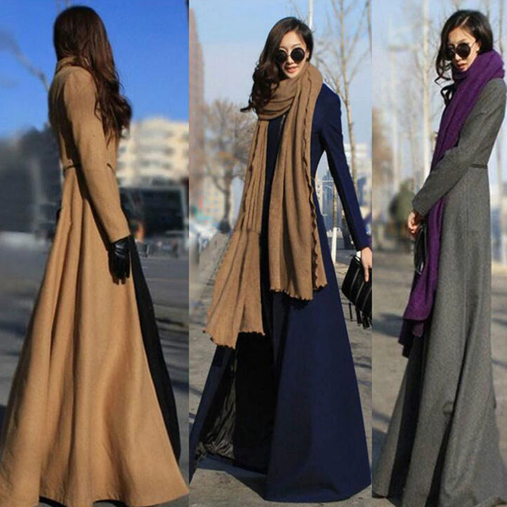 maxi dress with overcoat