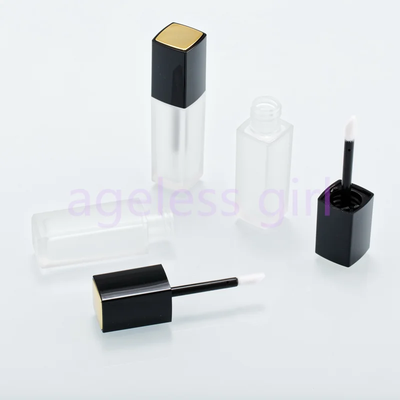 

10/30/50pcs Empty Plastic Lip Gloss Tubes 5ml Clear Matt Lip Balm Tube Lipstick Mini Sample Cosmetic Container With Black Cap