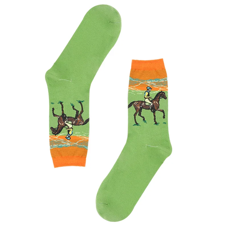 Новые 3D художественные носки в стиле ретро, унисекс, для женщин и мужчин, забавные, новинка, звездная ночь, винтажные носки, ZM-06 - Цвет: 16