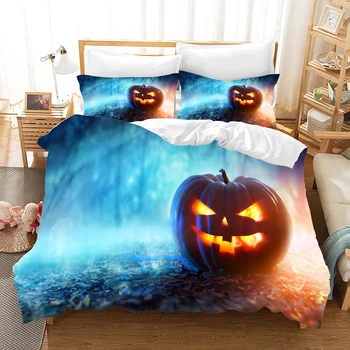 

Halloween Cartoon 3d bedding set Duvet Covers Pillowcases pumpkin head Christmas comforter bedding sets bedclothes bed linen