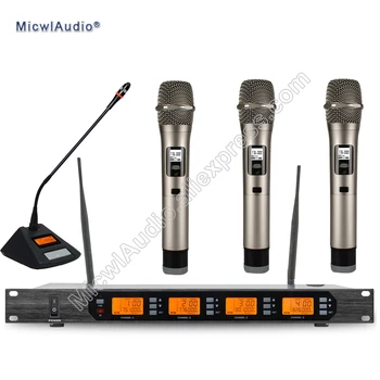

D400 4x100 Channel Digital Wireless Microphone System 1Gooseneck + 3Handheld Micwl.Audio D400-011