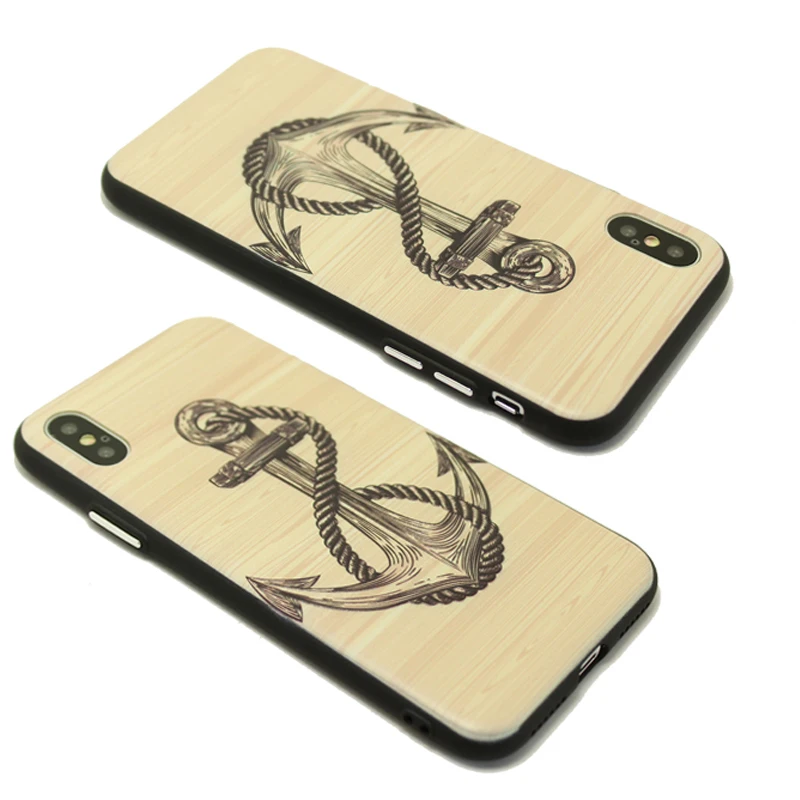 

For iPhone XR XS MAX Wood Bamboo Case For iPhone 7 6 6S 5s 8 Plus X Mobile Phone Case Wooden TPU Cover
