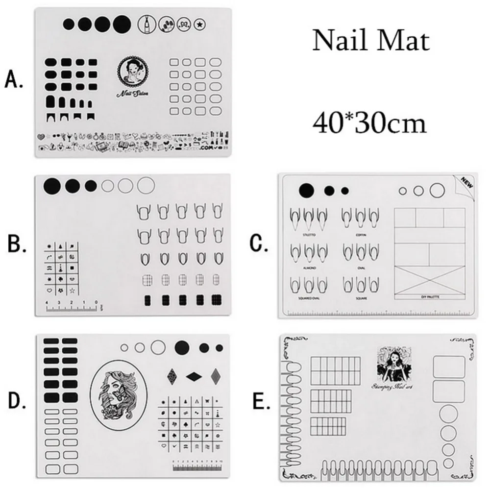 Силиконовый коврик для стемпинга, 40*30 см, инструмент для маникюра