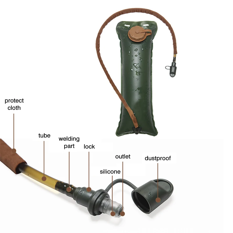Открытый 3L большой емкости воды мешок гидратации внутренний пакет сок мочевого пузыря для Molle тактический Охота Велоспорт Туризм езда рюкзак