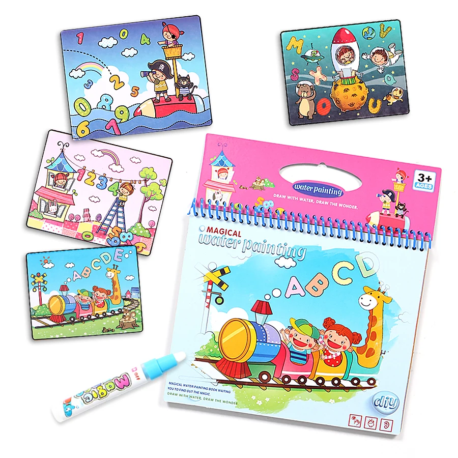 

Magical Water Drawing Book Coloring Painting Board with 1pc Water Pen Toy for Kid,Zoo Animal ABC for Choose Graffiti Book Toys