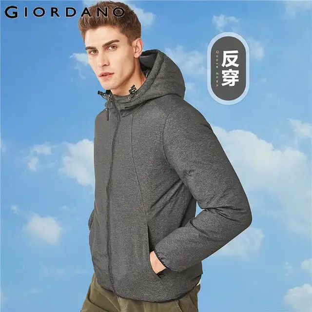 Giordano Men Down Jacket Men Reversible Style Hooded Lightweight Down Jacket Men Machine-washable Windproof Packable - Image 5