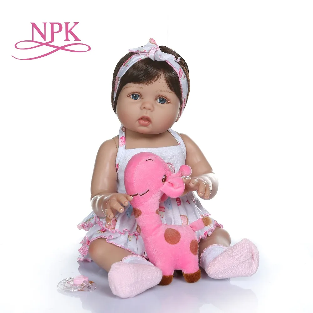 NPK 47 см новорожденная кукла bebe Кукла reborn baby girl силиконовая для всего тела игрушка
