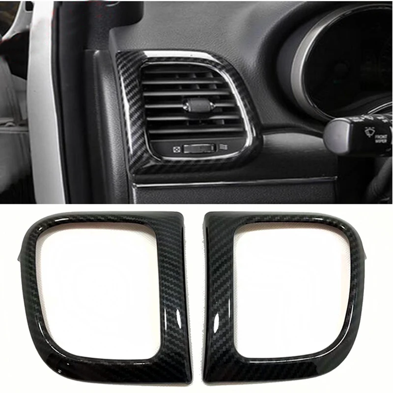 

Car Styling For Jeep Grand Cherokee 2014 2015 2016 2017 2018 ABS Carbon Fiber Front Side Air Vent Outlet Cover Trim 2pcs