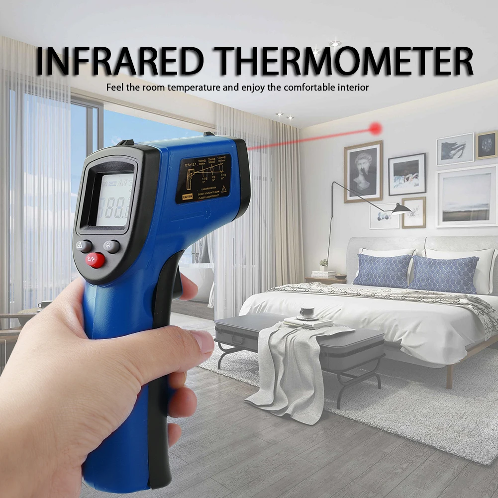 

-50~380degree Digital GM320 Infrared Thermometer Non Contact Pyrometer IR Laser Point Gun with Backlight without Battery