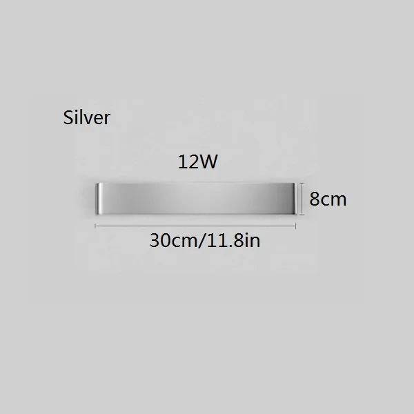 Светодиодный настенный светильник для ванной комнаты, зеркальный светильник для спальни, алюминиевый светильник для лестницы, настенный светильник для дома, промышленный светильник с аппликацией Murale - Цвет абажура: Silver 30cm 12w