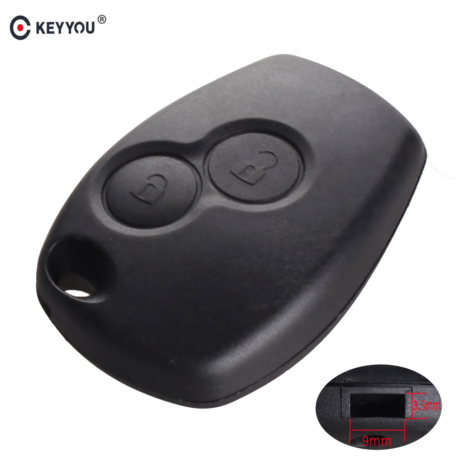 

KEYYOU 50X Without Blade 2 Buttons Car Key Shell Remote Fob Cover Case For Renault Dacia Modus Clio 3 Twingo Kangoo 2