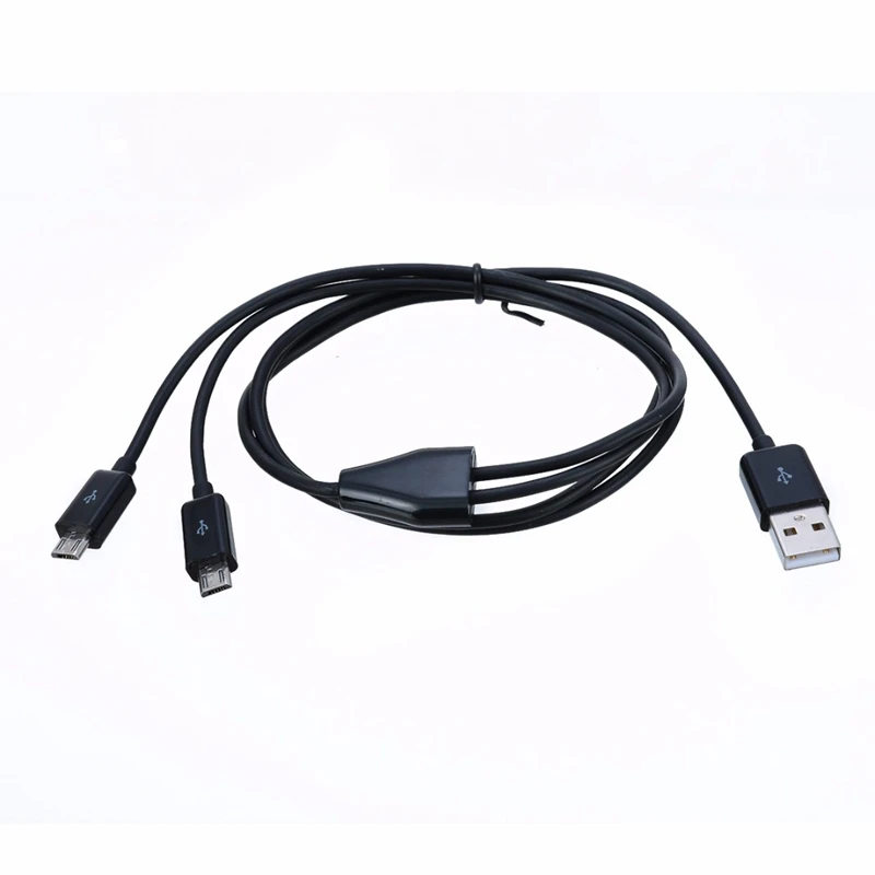 USB 2,0-Dual 2 Micro USB 2,0 Мужской y-разветвитель кабель для зарядного устройства 0,2 м/футов/1 м/3 фута черный/белый