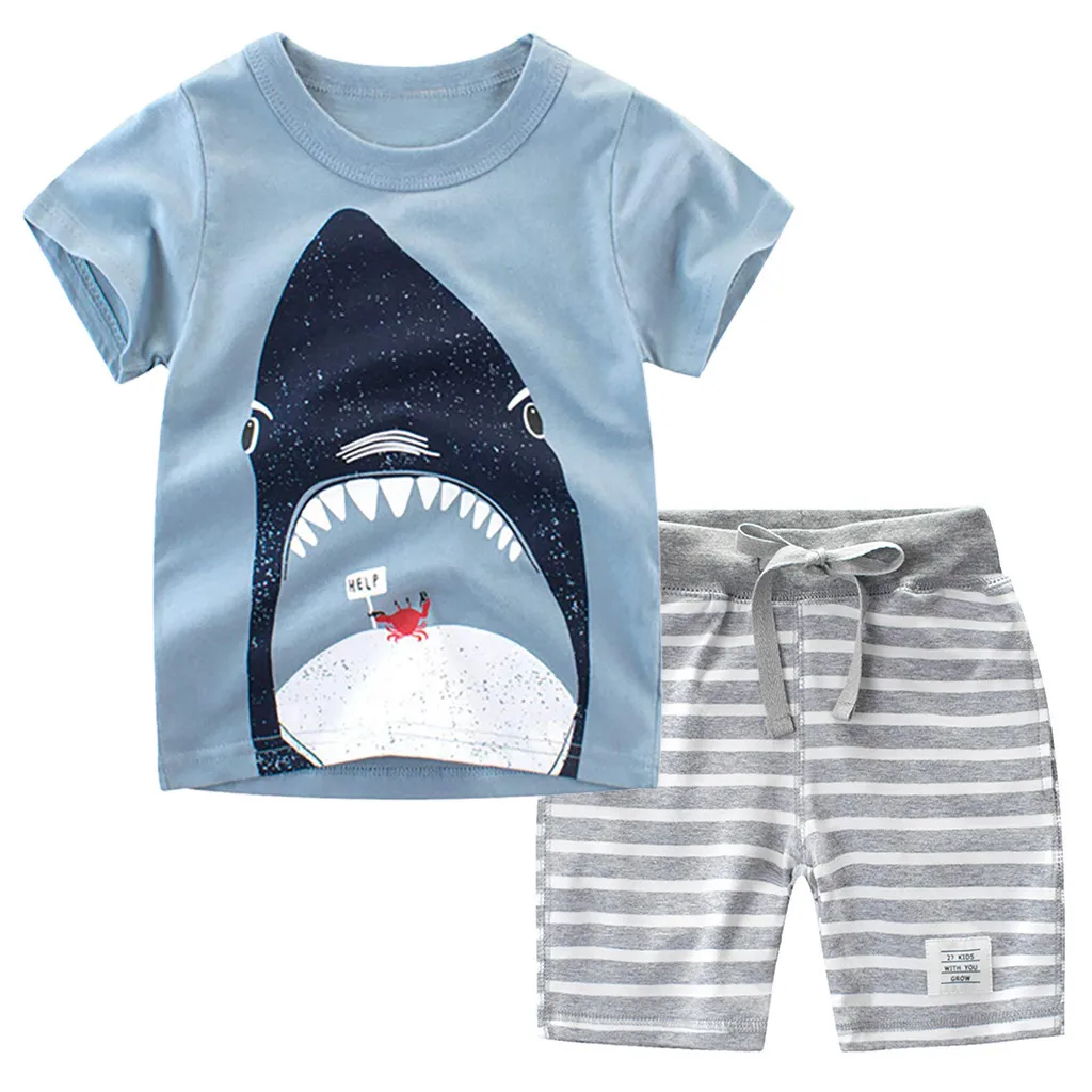 Одежда для мальчиков летняя детская футболка с динозавром камуфляжная короткая одежда для мальчиков спортивный костюм комплект одежды для детей От 3 до 7 лет