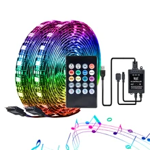 USB светодиодный светильник с ИК-пультом дистанционного управления музыкой IP20 IP65 гибкий светодиодный RGB лента SMD5050 5 в USB ТВ фоновый светильник gting