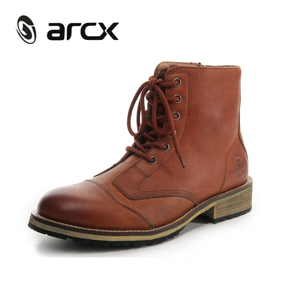 ARCX/кожаные мотоциклетные рыцарские Полусапоги Мужские дорожные сапоги