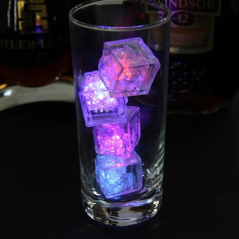 

12pcs LED Ice Cubes DIY Colorful Flash LED Ice Cubes Wedding Festival Decor Party Decoration Glowing Light Drinking Ice Cubes