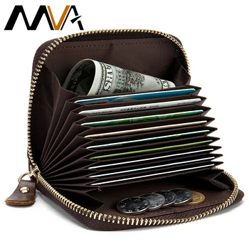 

MVA Men Wallets Genuine Leather Men's Wallet for Credit Card Holder with Zipper Male Clutch Small Wallet Coin Purse for Men 8117