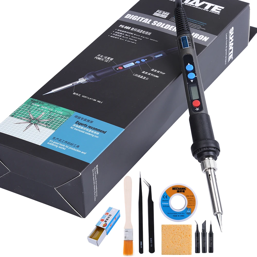 

Digital LCD Electric Soldering Iron 220V 90W Adjustable Temperature Solder Iron With Soldering Wire Tips Welding Repair Tools