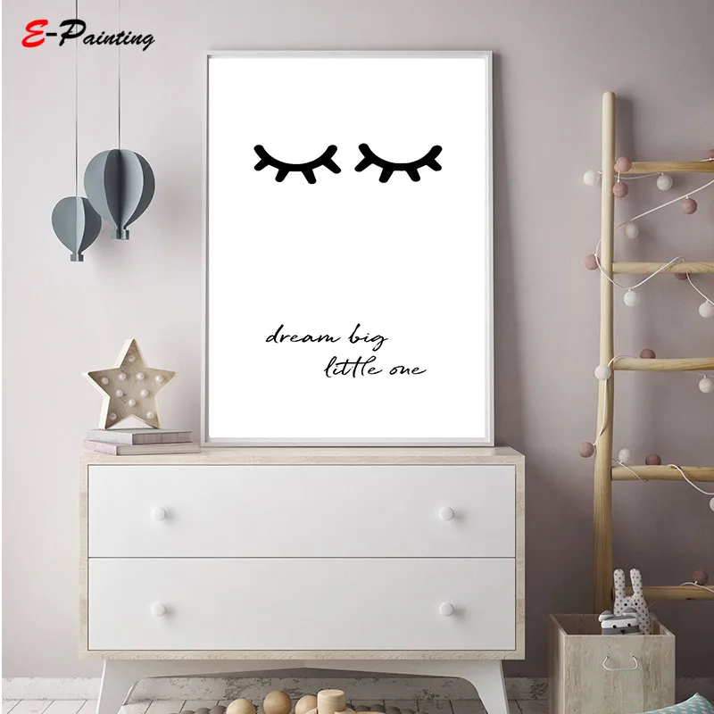 eyelashes printable nursery wall art dream big little one