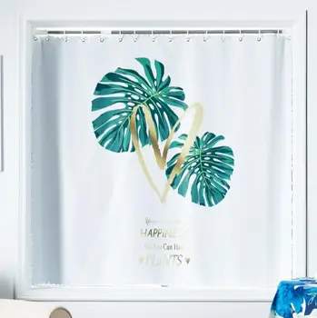 

INS Nordic Double Side Palm Prints Drapes Blue Blackout Blinds Window Short Curtains for Children adult Room extendable rod