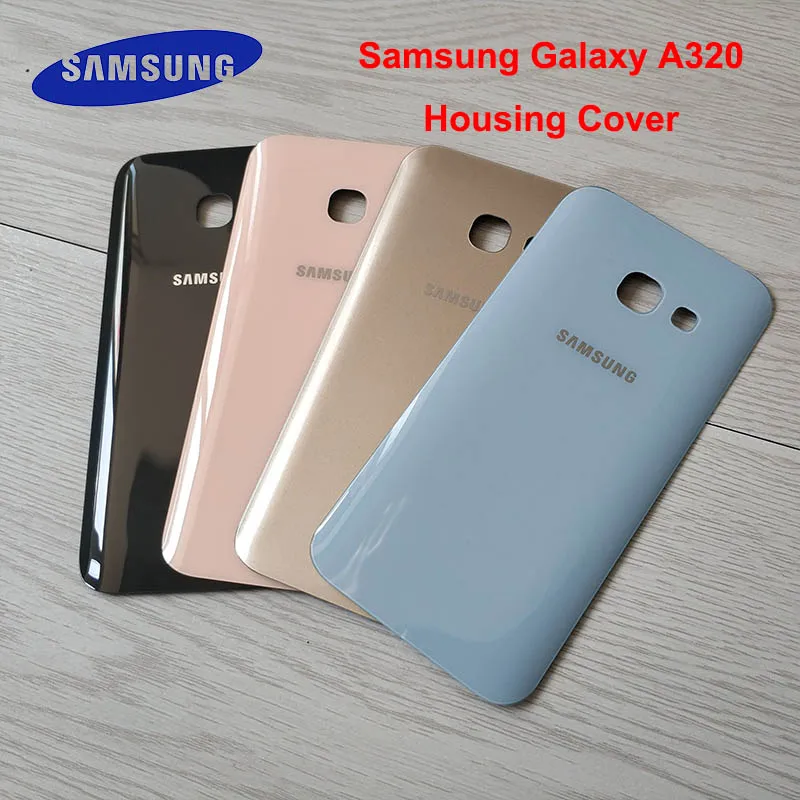 

Original Samsung Galaxy A320 Back Cover Battery Case Replacement 3D Glass Housing Cover For Samsung A3 2017 Adhesive Sticker
