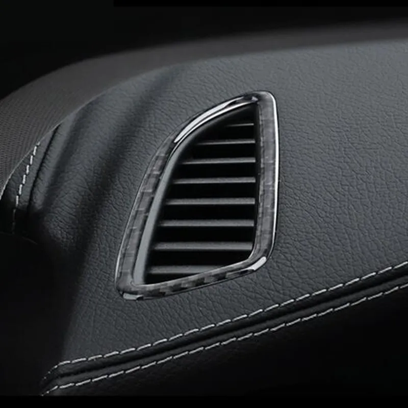 

Carbon Fiber Dashboard Air Conditioning Outlet Frame Decorate Cover Trim 2Pcs For Mercedes Benz C Class W205 GLC X253 2015-2018