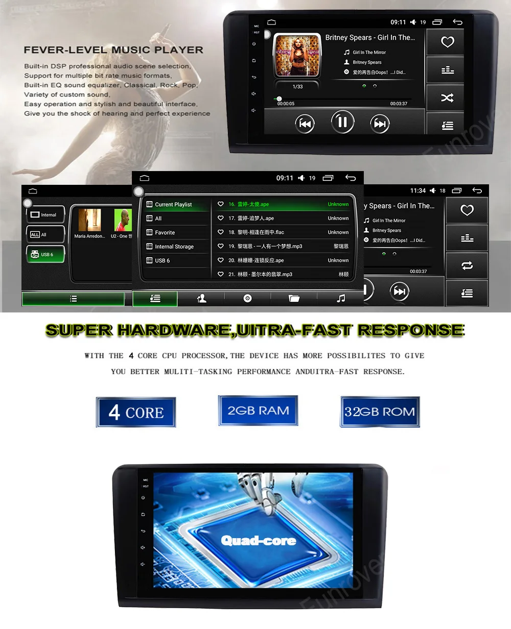 Discount Funrover 2 din Car DVD GPS Player For Mercedes Benz ML W164 W300 ML350 ML450 ML500 GL X164 G320 GL350 GL450 GL500 car radio rds 6